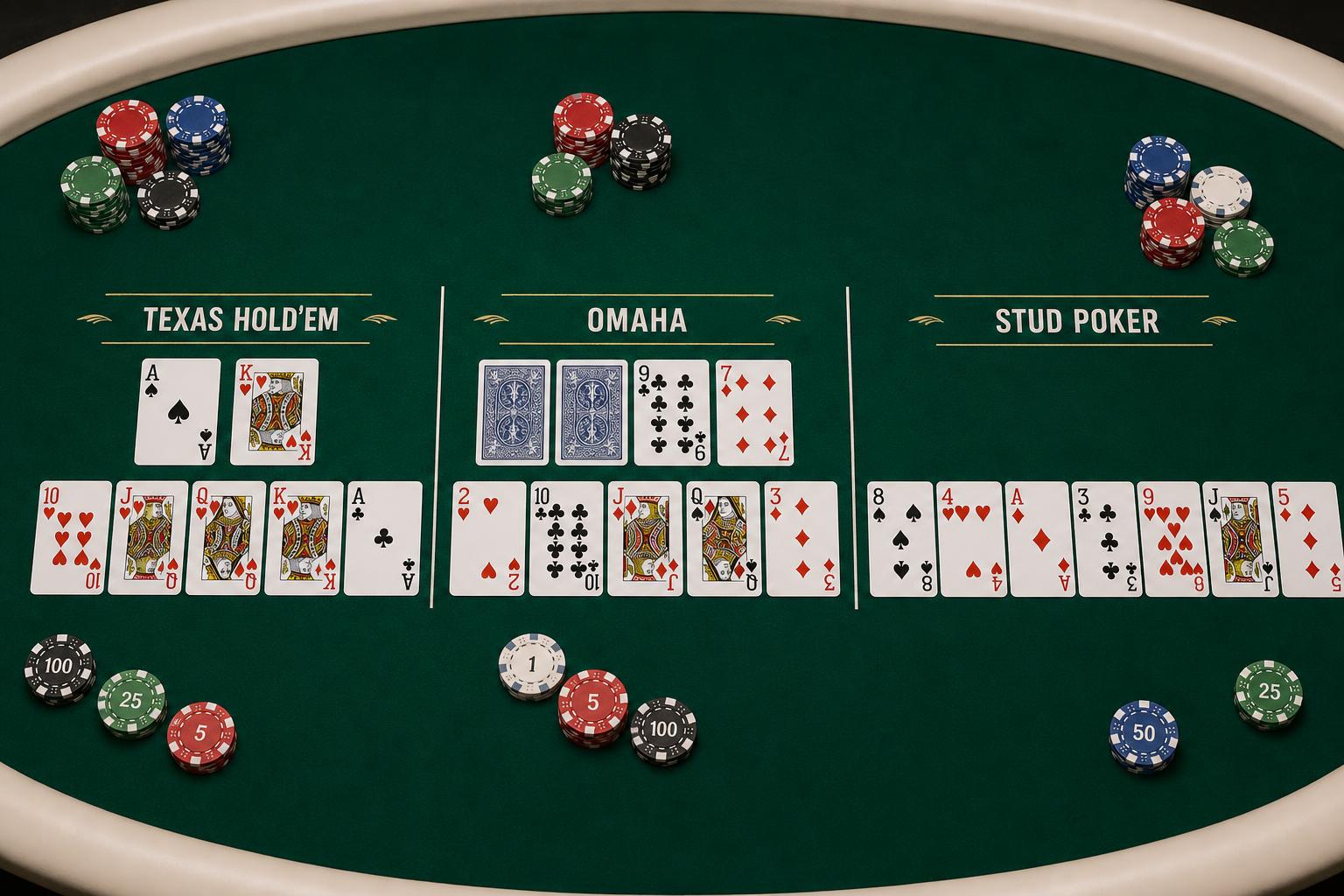 Hold'em vs Omaha vs Stud